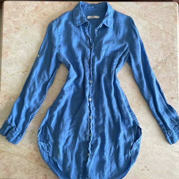 Chic Blue Long Sleeve Shirt - Picture 1 of 7